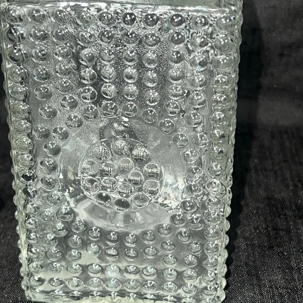 Vintage Clear Glass Decanter Hobnail Pattern MCM Barware Medallion Design 10